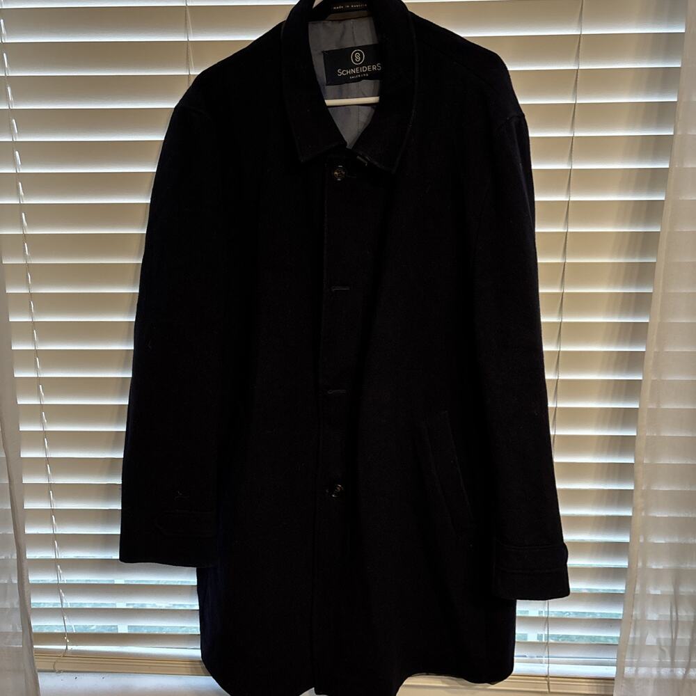 Schneiders Salzburg Men's Navy Uland Wool Car Coat Sz. 50 Old Money Preppy